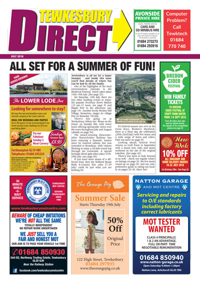 Tewkesbury Direct Magazine July 2018 Edition