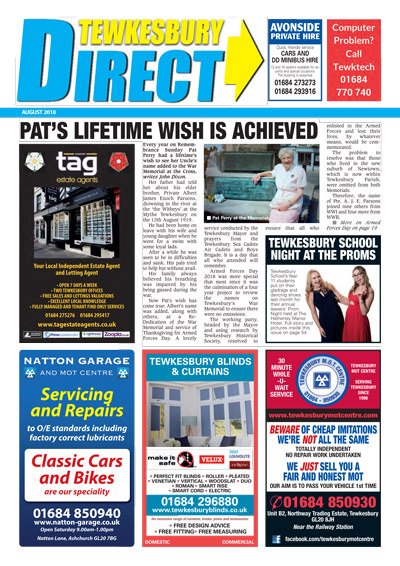 Tewkesbury Direct Magazine August 2018 Edition