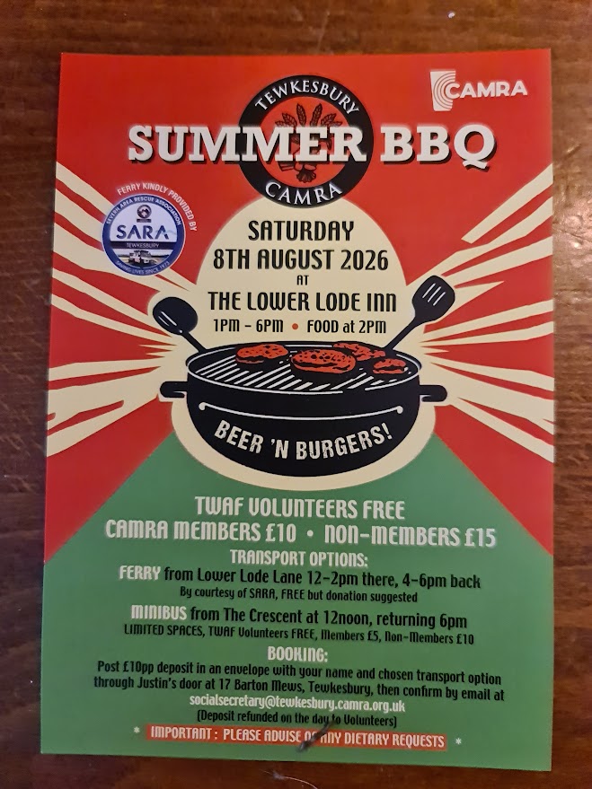 Tewkesbury Summer BBQ – Lower Lode Inn – 8th August